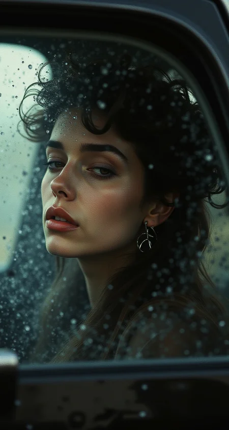 Cinematic, Beauty, Realism, Light and Shadow, Cinematography, Film Stills,
1980s photo of a woman's face splashed onto a car window, her head disintegrates into a black fluid and breaks into fragments, motion blur, 1990s HD quality, cinematic still, kodak tri-x35mm, 50mm, sharp, wide lens