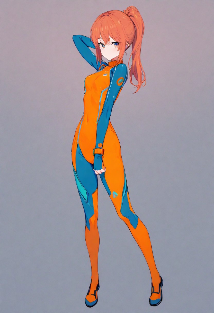 masterpiece, a portrait of a girl in zero suit samus outfit, molly, bright colors, full body