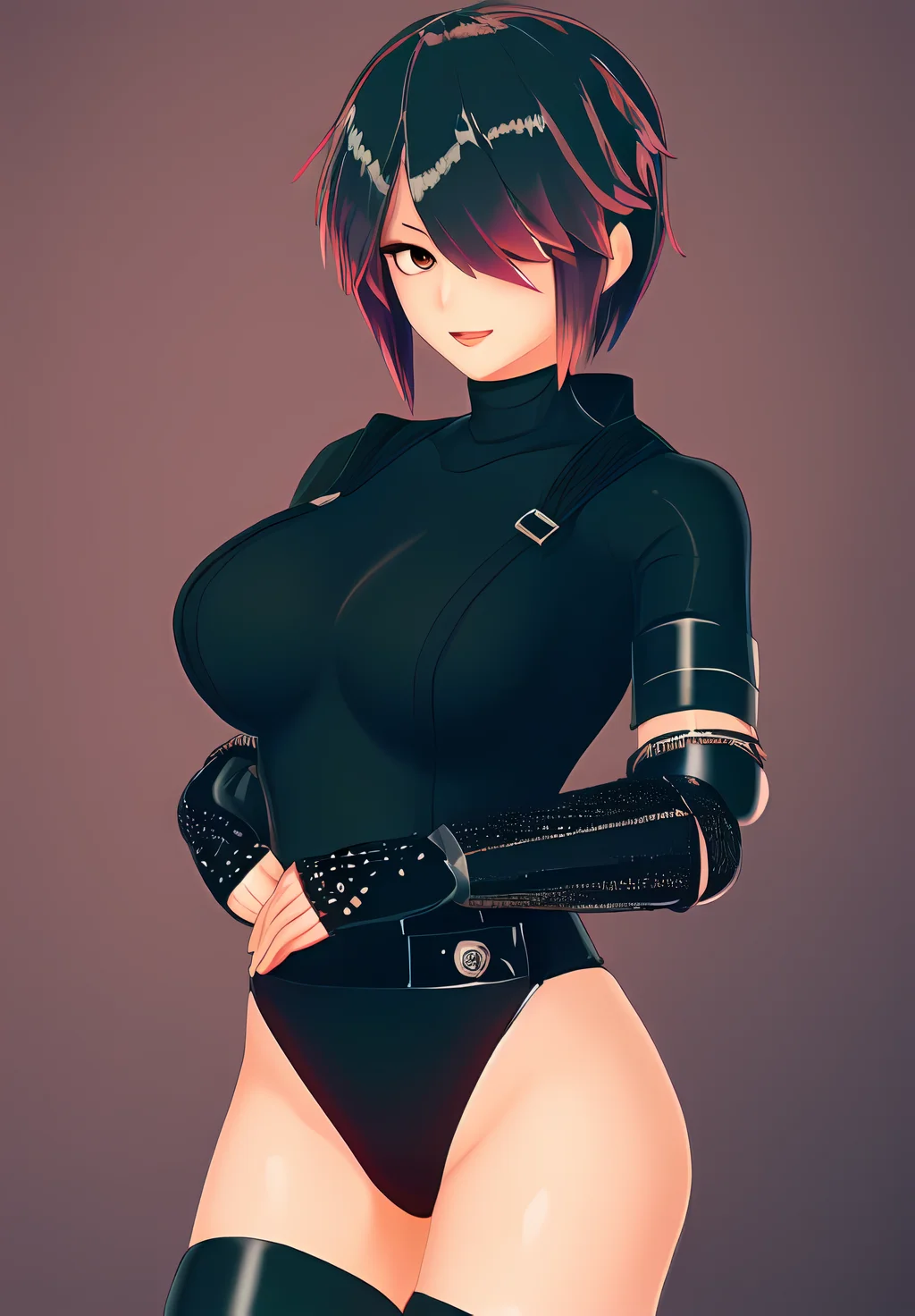 <lora:konoichi_hatsume:0.8>, konoichi_hatsume, 1girl, solo, ninja, bodysuit, fishnets,, (seductive, alluring, charming:1.3), (highly detailed, high quality:1.3)