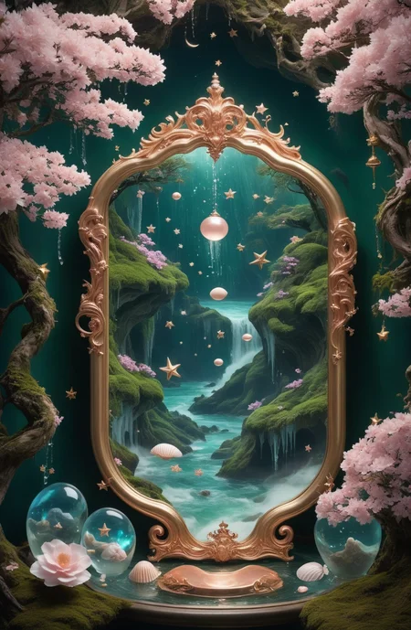 Winter Cherry Blossomð¸âï¸, Rose Gold Starsâ¨ð¹, Purple Cloud Fairyð§ð,Cang Dome Waterfallðð, Palace in the Cloudsâï¸ð°, Green Stone Magic Lampð¡ð, Moonlight Eagleðð¦, Beautiful Sea Shellsðâ¨, Orange Flame Treeð¥ð, Gold Edged Bookðâ¨, The Sparkling Magic Mirrorððª, The Blue Yew and the Vast Sea , Vast Sea of Blue Yew ðð It's like an old fairy tale.
<lora:xl-shanbailing-1011-2water:0.6> <lora:sdxl_photorealistic_slider_v1:0.4> Water, Beauty, Drip Line, Bend
Color, beyond cognitive material, Ultra adn cognizant Lighting Tips, Texture, and finally zbrush layered renderingð.