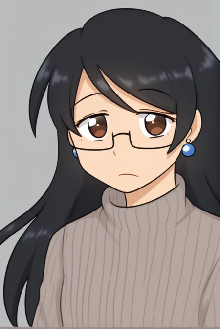<lora:Yoontoons:1> yoontoons, 1girl, glasses, black hair, brown eyes, long hair, earrings