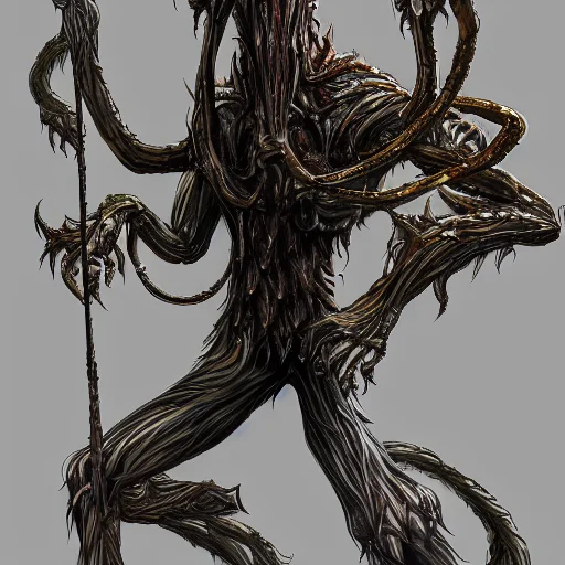 concept-art of a multi-limbed monster, horror