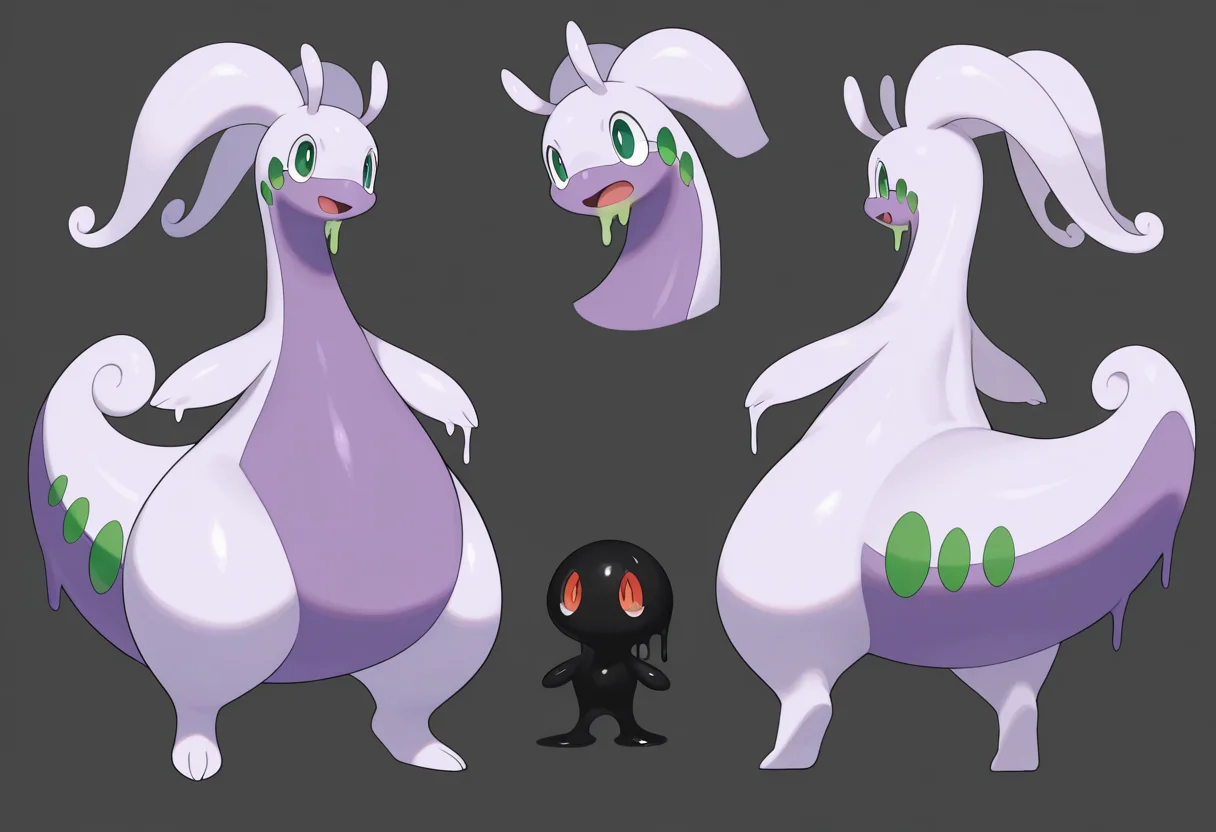 <lora:Ramssa-10:1> , Ramssa,
masterpiece, best quality, amazing quality, detailed, illumination, high detail, High-quality, detailed lighting, very aesthetic, absurdres,
1girl, pokemon (creature), goodra, goo creature, goo, (female), sfw, character sheet, reference sheet, multiple poses, multiple expression, headshot, fullbody, multiple views