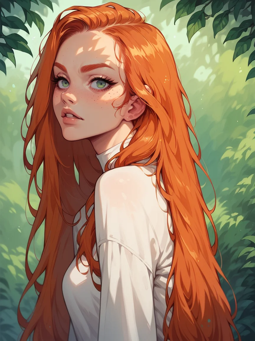 score_9, score_8_up, score_7_up, score_6_up, 1girl, long hair, <lora:g4n1m3XLP:1> g4n1m3, ginger hair