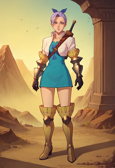 woman, score_8_up, (asura style:0.7),
solo, short dress, gloves, bare legs, boots, armor, cowboy shot,
couple, jericho, <lora:Jericho__LoRA_epoch_22:1>