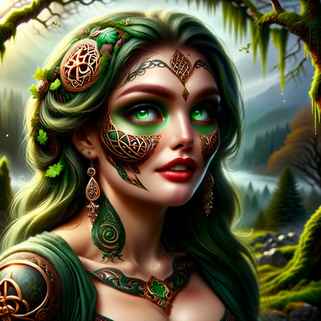 Photorealistic style creating paintings or photographs that closely resemble high-resolution photographs, a fat, rotund, morbidly obese, fertility Anthro goddess beautiful face, radiant green eyes, nurturing smile, (zkeleton:1.5), (moss filigree vine clothing:1.5), associated with the land, earth, druidic, Celtic, nature, spirts, land, , photorealism, closely resemble, high-resolution photographs, lifelike, precise, realistic, meticulous, technical,hyper detailed, maximum fidelity, quality, cinematic, subsurface scattering, maximal attention to correctness and detail, spectrographic illumination, rainbow environmental refraction, breathtaking, hyper realistic, hyper detailed, maximum fidelity, ultra high detail, ultra HD, professional RAW photography, luminous refractions, subsurface scattering, dynamic hdr tone mapping, maximal attention to correctness and detail