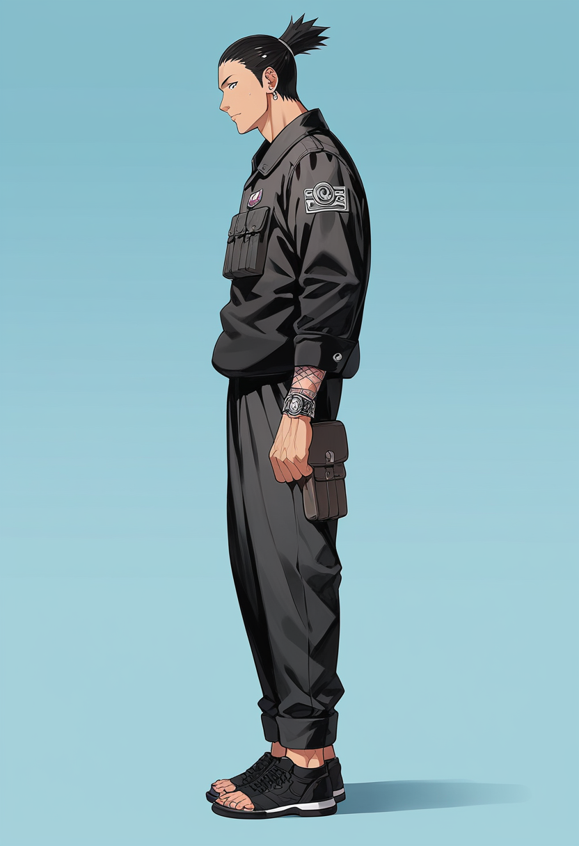 score_9,score_8_up,score_7_up,score_6_up,masterpiece, full body, 1boy, Shikamaru as a konoha shinobi, fashion icon,  handsome handsome and strong jedi ï¼ in the sunï¼i can't help looking at their eyes, i wanna see the sky again</selective><picture width=600&height='640 title='study mode', width=640 m-10
<lora:Shikamaru:0.8> <lora:add-detail-xl:1>