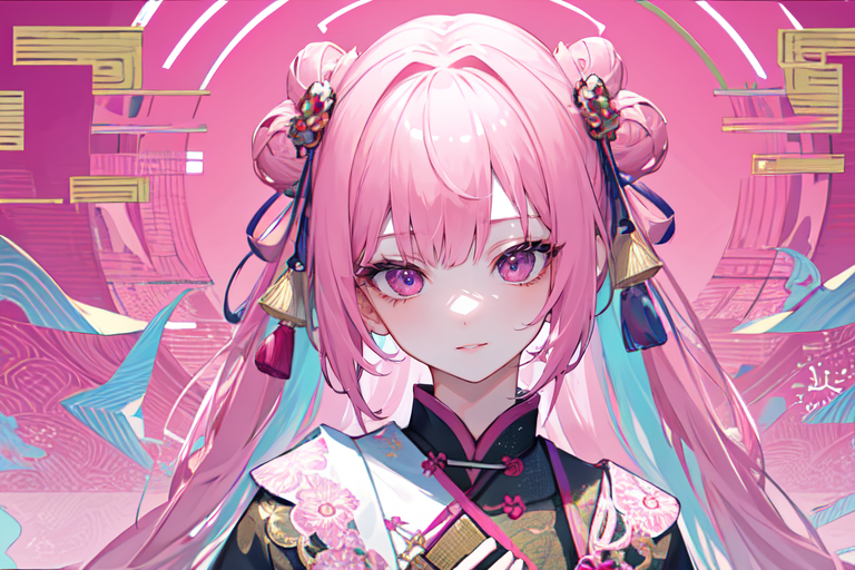 highly insanely detailed, masterpiece, top quality, best quality, highres, 4k, 8k, RAW photo, (very aesthetic, beautiful and aesthetic),  
(code_style,codestyle),english text,japanese text,traditional chinese text,(sympattern,geometric pattern:1.2), 
<lora:CodeStyle (half generic class)_564920:0>, 
(1girl:1.3), 1other, 
(pure pink background,transparent background:1.2),âââ