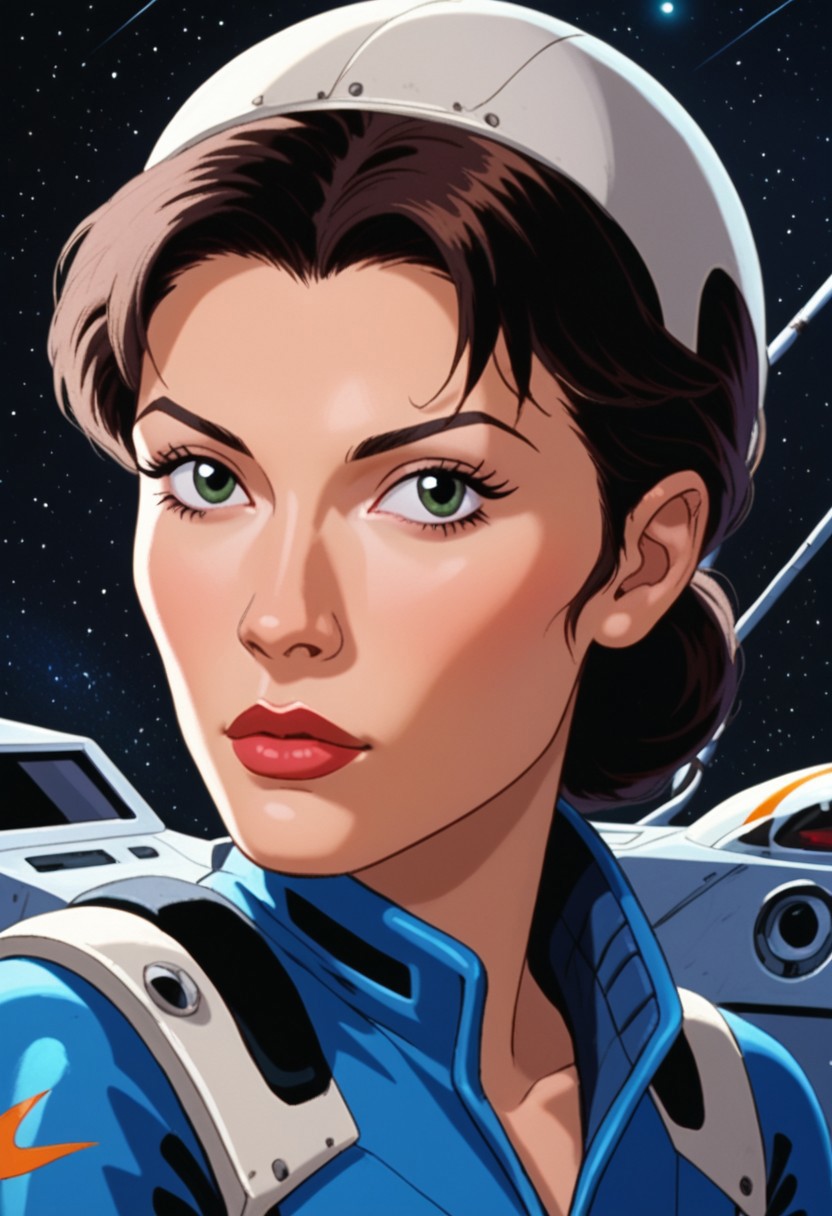 SCORE_9, SOURCE_RETRO, HM2K, PORTRAIT, 1GIRL, RAIDER, BODYSUIT, SPACE SHIP COCKPIT