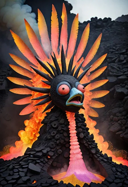 cascade of angry lava dicks shooting fire and glitter, cock explosion, beautiful, ridiculous, high resolution, graphic content, bukkake blaster, nuclear powered African tribesmen, a trail of broken assholes,