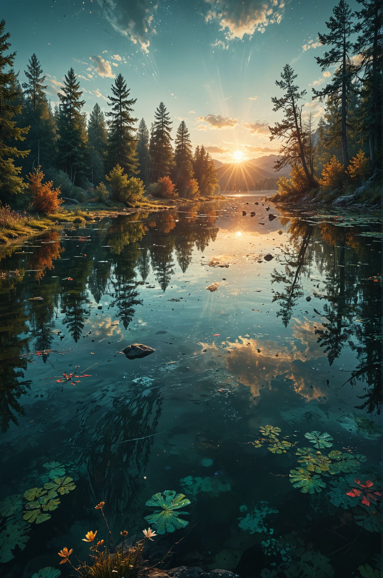 Serene lake reflecting celestial ballet. unique point of view, creative perspective,
creative, cinemativ, movie theme, movie artwork. 
(masterpiece, award winning artwork)
many details, extreme detailed, full of details,
<lora:WildcardX-XL-Detail-Enhancer:0.85> <lora:add-detail-xl:0.95>
<lora:MJ52:0.31>
 <lora:Painted World:0.21> painted world, colorful splashes 
<lora:ral-apoctvisn-sdxl:0.15> ral-apoctvisn
 <lora:xl_more_art-full_v1:0.185>
 <lora:RMSDXL_Darkness_Cinema:0.31> 
<lora:RMSDXL_Creative:0.26>