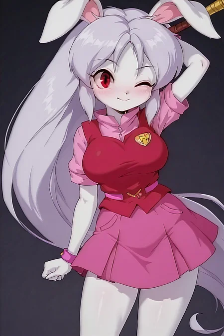 black background, shiny skin, posing,
general, safe, 
<lora:grimgrim.il:1>
grimgrim, 
<lora:etoran.il:1>
kurimu, 
large breasts, 
clothed girl, 
one eye closed,