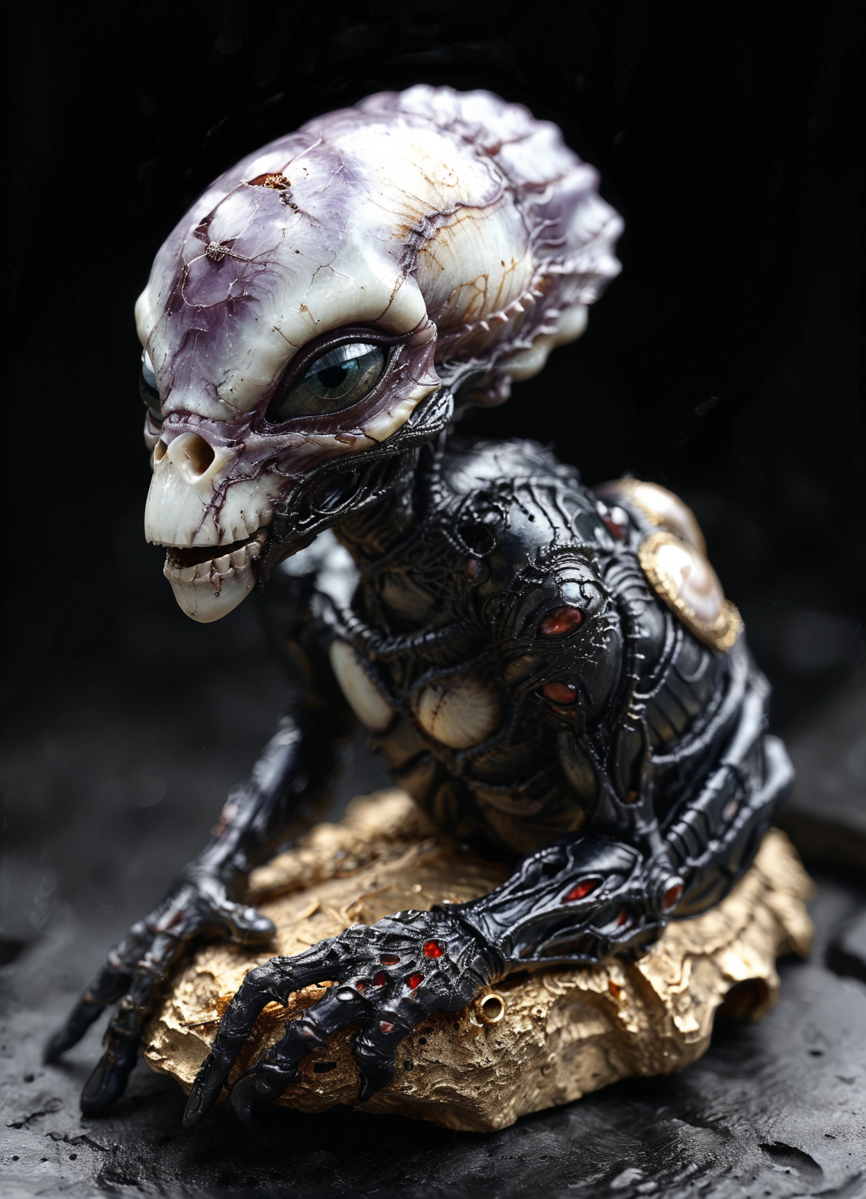 Horror-themed gemstone,jewelry alien shell,<lora:TQ_-_Everything_Is_Gemstone:1>,<lora:Desolation:0.6>,. Eerie,unsettling,dark,spooky,suspenseful,grim,highly detailed,