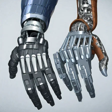 close up of a robot hand, mecha, robotics, mechanical parts, Humanoid_Robot