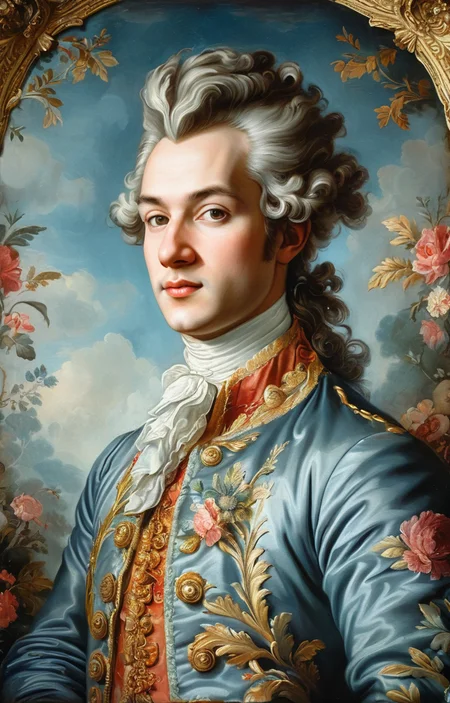 masterpiece,best quality,<lora:tbh356-sdxl:0.6>,illustration,style of patten of Rococo portrait of noble man