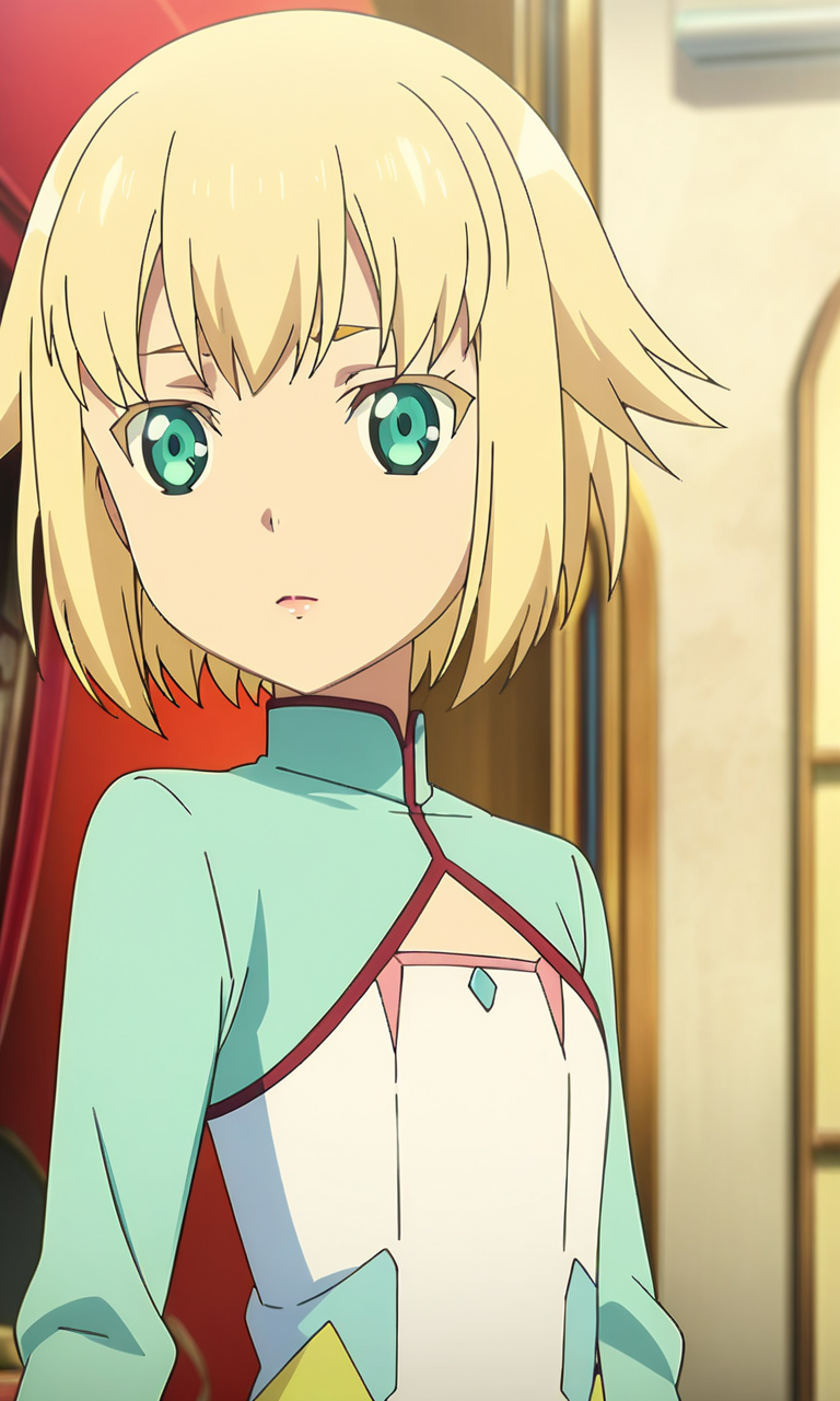 anime artwork juno, 1girl, solo,short hair, blonde hair, lips, green eyes, petite, flat chested,clothes,masterpiece,best quality,8k highres,detailed . anime style, key visual, vibrant, studio anime, highly detailed