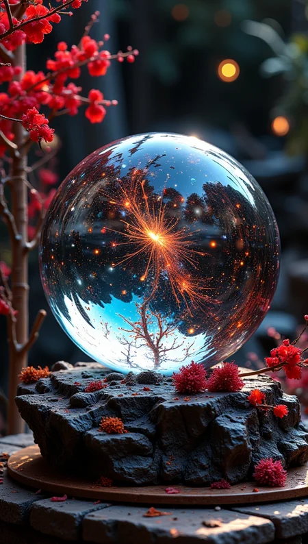 masterpiece, 4k, 8k, bokeh, a glass orb, there seem to be chaos energy and magic inside, it is a special object found in a secret dark astronomy room, dropped on a crafted metalic workshop, red fresh vegetation.
detailmaximizer, Midjourney_Whisper, opalescence <lora:[Flux1]_flux_vividizer:0.3> <lora:[Flux1]_scenery_lora_comfy_converted:0.2> <lora:[Flux1]_Opal_Fantasy_Flux:0.5> <lora:[Flux1]_aidmaPsychadelicChaosWorld-FLUX-v0.1:0.3> <lora:[Flux1]_aidmaImageUpgrader-FLUX-V0.1:0.1> <lora:[Flux1]_midjourney_whisper_flux_lora_v01:0.1>