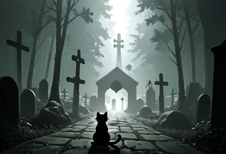 (masterpiece), (score_9, score_8_up, score_7_up,source_anime), 4K8K,
cat, focus. punk,
(scope view, far view), (silhouette cat, black and white cat, tuxedo cat, solo), (solo:1.3), (sitting), scenery,
(leather culottes), (backlighting, silhouette:1.3),
outdoors, (graveyard, A battered ship that ran aground),
<lora:harada_miyuki_style:1>
<lora:backlighting-000001:1>