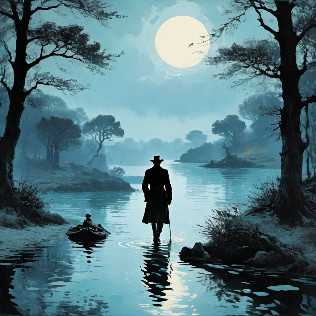 person 
amazing Lagoon
charming weather
Ferdinand du Puigaudeau, Tracey Emin, Karl Zerbe
horror-themed . eerie, unsettling, dark, spooky, suspenseful, grim, highly detailed
 <lora:Ink Style SDXL_LoRA_20r_10e_14i_nr32_a16_Pony Diffusion V6 XL:1> 20_Ink Style