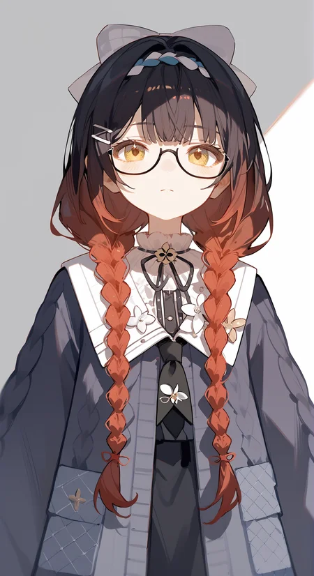 score_9, score_8_up, score_7_up,
<lora:joi_void_pony:0.92>, joi_void_pony, twin braids, glasses, 1girl,