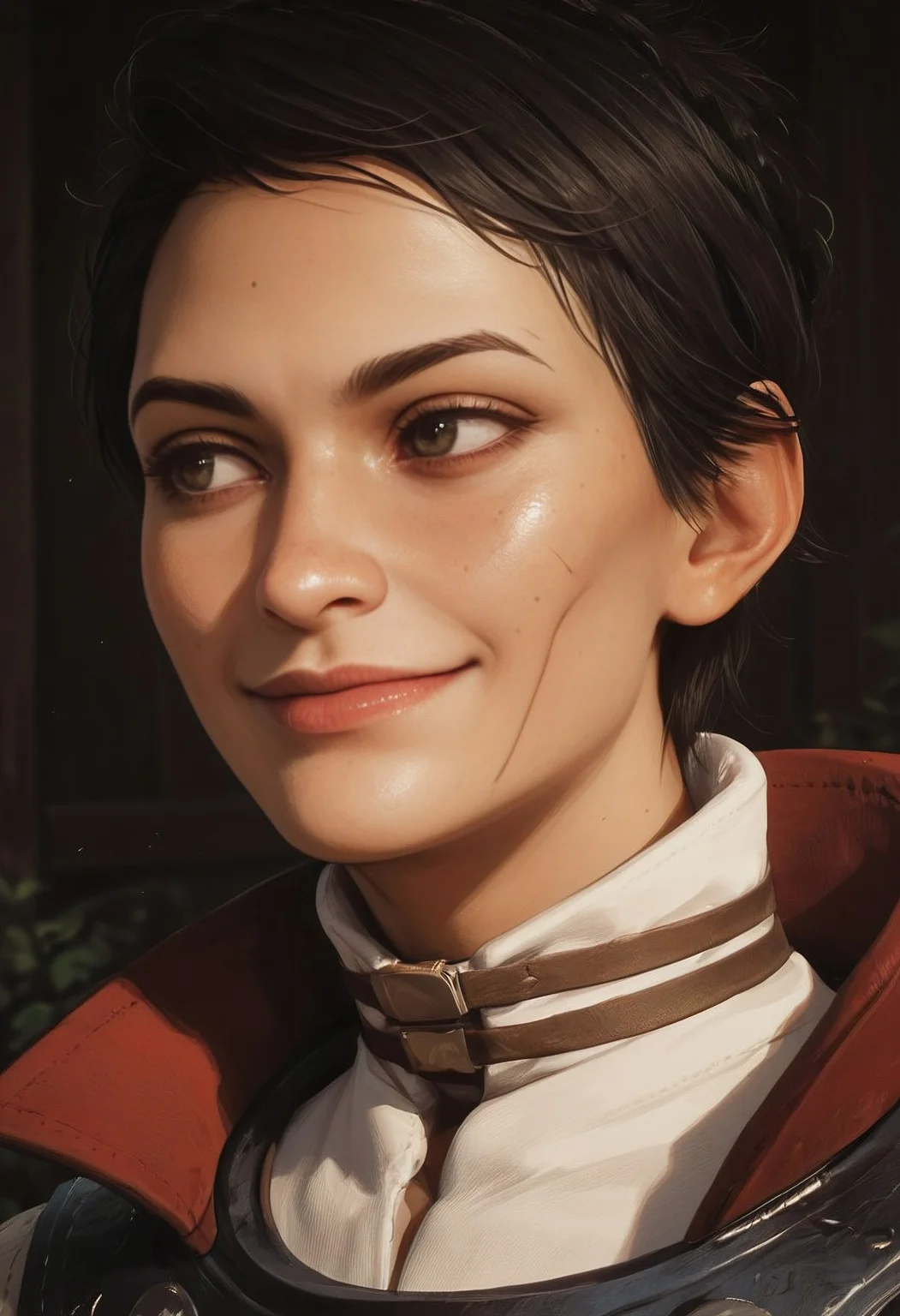 score_9, score_8_up, score_7_up, score_6_up, score_5_up, score_4_up, 1girl, Pentaghast, portrait, looking away, slight smile:0.2, BREAK, (best quality), (ultra-detailed), (masterpiece), (perfect anatomy), (masterpiece), best quality, expressive eyes, perfect face, <lora:DAI_Cassandra:0.85>