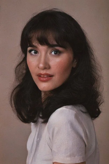 beautiful woman Classic High-Key Portrait: Bright, evenly lit portraits on the subject's face.Pin-Up Bangs