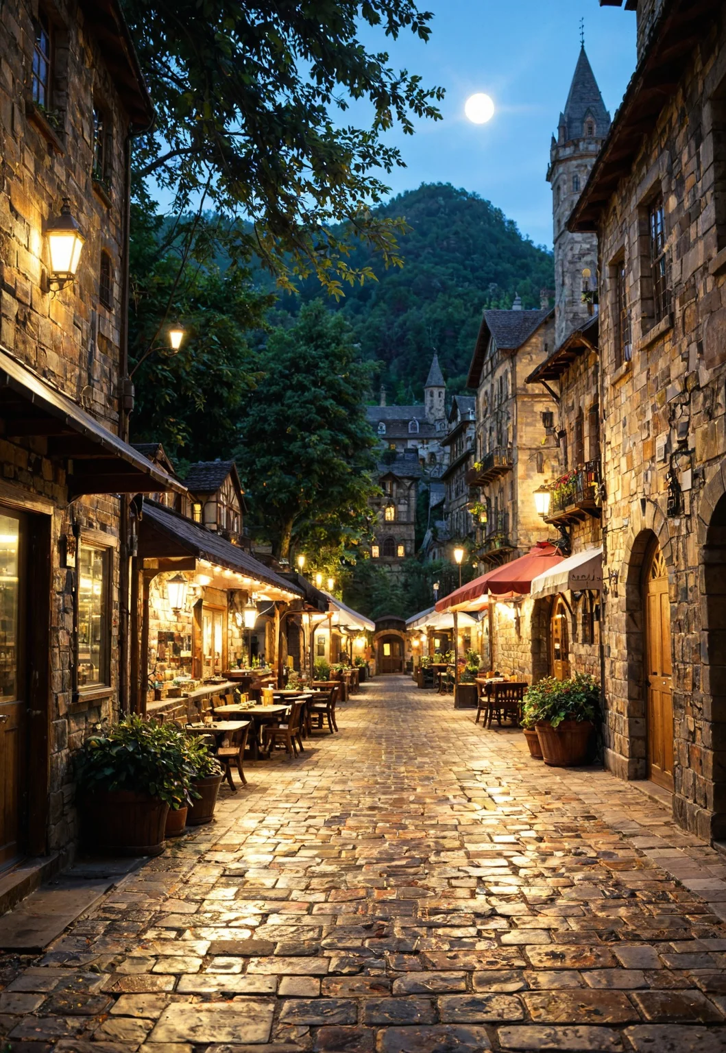 A highly detailed, fantastic digital painting in a medieval fantasy style. The scene depicts a sprawling, ancient medieval city with intricate stone architecture, set in a lush, sunlit valley. The city features tall, pointed towers, archways, and battlements, adorned with ornate carvings and intricate stonework.
The city's grand entrance is flanked by massive wooden gates, reinforced with iron and adorned with elaborate carvings. The cobblestone streets are bustling with activity, where knights in gleaming armor patrol, and merchants sell their wares in colorful market stalls.
The surrounding landscape is verdant and enchanting, with rolling hills, dense forests, and a sparkling river. Magical elements, such as glowing lanterns and mystical creatures, add to the ethereal atmosphere.
The entire scene is bathed in a warm, golden light, casting long shadows and highlighting the rich textures and vibrant colors of the environment.
<lora:add-detail-xl:1>
<lora:Dynamic Poses:1>