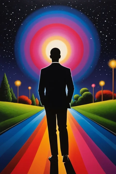 by Archibald Motley and Noriyoshi Ohrai in the style of Josh Adamski, <lora:vibrant_dream:2.00> vibrant dream