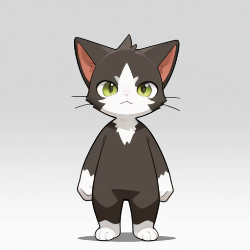 <lora:Ramssa-10:1> cat, furry, male, simple background, semi-anthro, fullbody