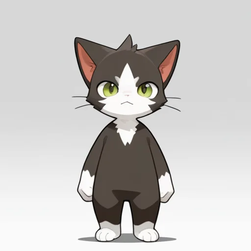 <lora:Ramssa-10:1> cat, furry, male, simple background, semi-anthro, fullbody