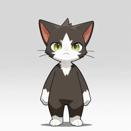 <lora:Ramssa-10:1> cat, furry, male, simple background, semi-anthro, fullbody