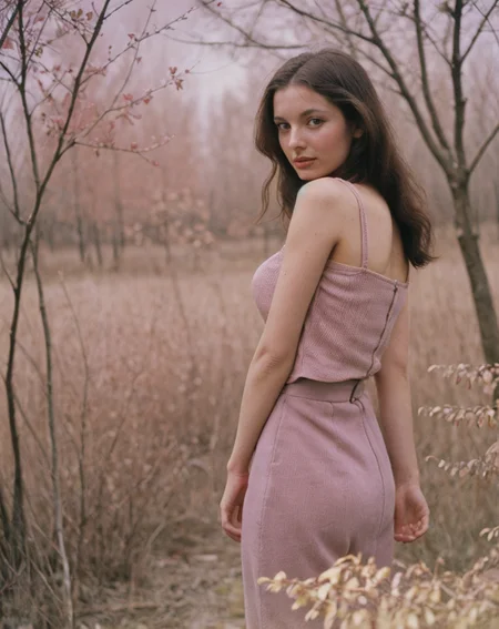 female , (nsfw:0.1) , brown, <lora:lida:0.6>, by Andrei Tarkovsky, peach princes, vintage pink, moderate purplish pink, French pink