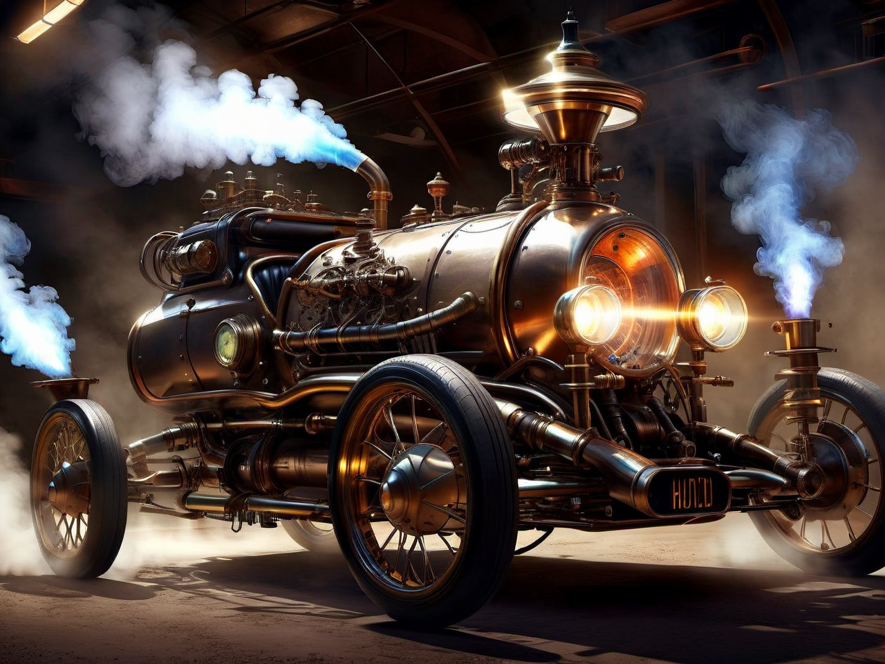 <lora:TechPunkAI:.7> SteamPunkAI ,ValvePunkAI  luxury car  (Highly detailed, amazing retro-futuristic setting), (Shiny Impressive lighting), (Ultra Realistic, High quality, Highly detailed, Sharp focus, 8K UHD, Art photography), (trending on artstation)