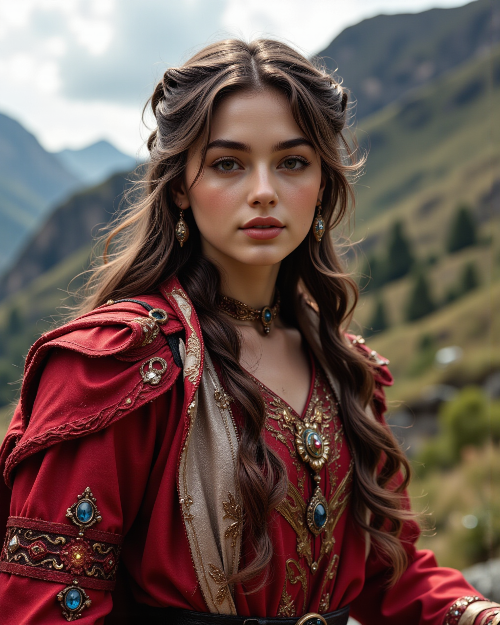 8k, hyper-realistic, masterpiece, ultra hd, hdr, cinematic quality, film photography, ultra detailed, vibrant saturation, color accuracy, high fidelity, pixel-perfect, noise-free, refined clarity, enhanced contrast, luminous, visual precision, intricate detail, brightness, subtle gradations, optical accuracy, smoothness, fine elaboration, perfect sharpness, particles, vivid colors, texture-rich, scenic beauty, soft focus, photorealistic, graphic effects, analog style, subsurface scattering, photorealism, absurd res, shaded, epic, volumetric lighting, reflections, ambient occlusion, raytracing, absolutely eye-catching, dynamic shot, slavic textile clothes, accessories, [smile], long hair, cute beautiful slavic female 18 years old (8k uhd:1,4) (((full-clothed))), <lora:DandonFuga_Style_v.2_-_Pony:0.8> <lora:Expressive_H:0.4>,<lora:EnvyPonySoftBeauty01:0.4>, <lora:detailed_notrigger:2>