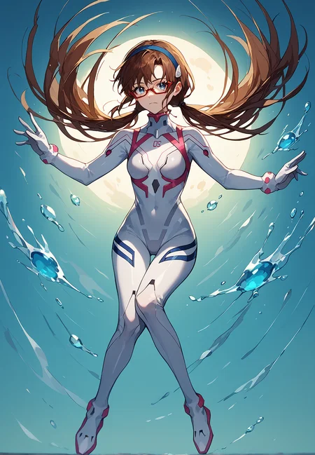 score_9, score_8_up, score_7_up, <lora:Degen_Mari_White_v1:.9> gradation composition, fitness
mari-white, white plugsuit, numbered, hairband, semi-rimless eyewear, low twintails, brown hair, <lora:abstractDreamwave_v10:0.7> <lora:falling_pony:.89> best_falling Generate a whirlwind of whimsical colors, with swirling patterns, splashes, and drips that dance and intertwine in a whimsical and chaotic display, blue eyes, full body,