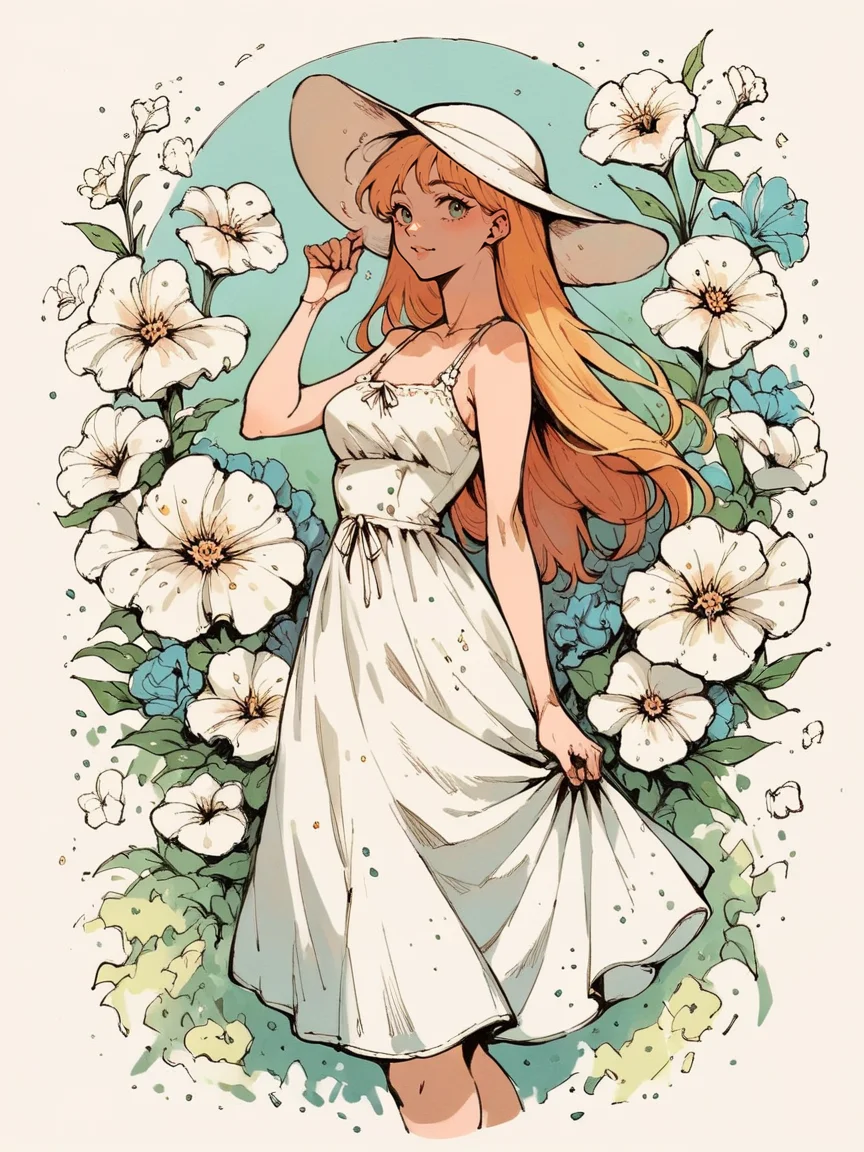 <lora:sk3tchw4t3rXLP2:0.9> sk3tchw4t3r, 1girl, long hair, sundress, flowers, score_9. score_8_up, score_7_up, score_6_up, score_5_up, score_4_up,