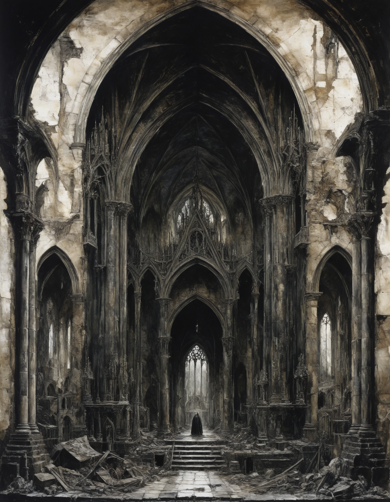 by ian miller,  (gothic but extremely beautiful:1.4), (masterpiece, best quality:1.4) , in the style of nicola samori,
full shot, wide angle view
<lora:epi_noiseoffset2:0.5> <lora:add-detail-xl:1> <lora:xl_more_art-full_v1:0.5>  <lora:NicolaSamori:0.7>