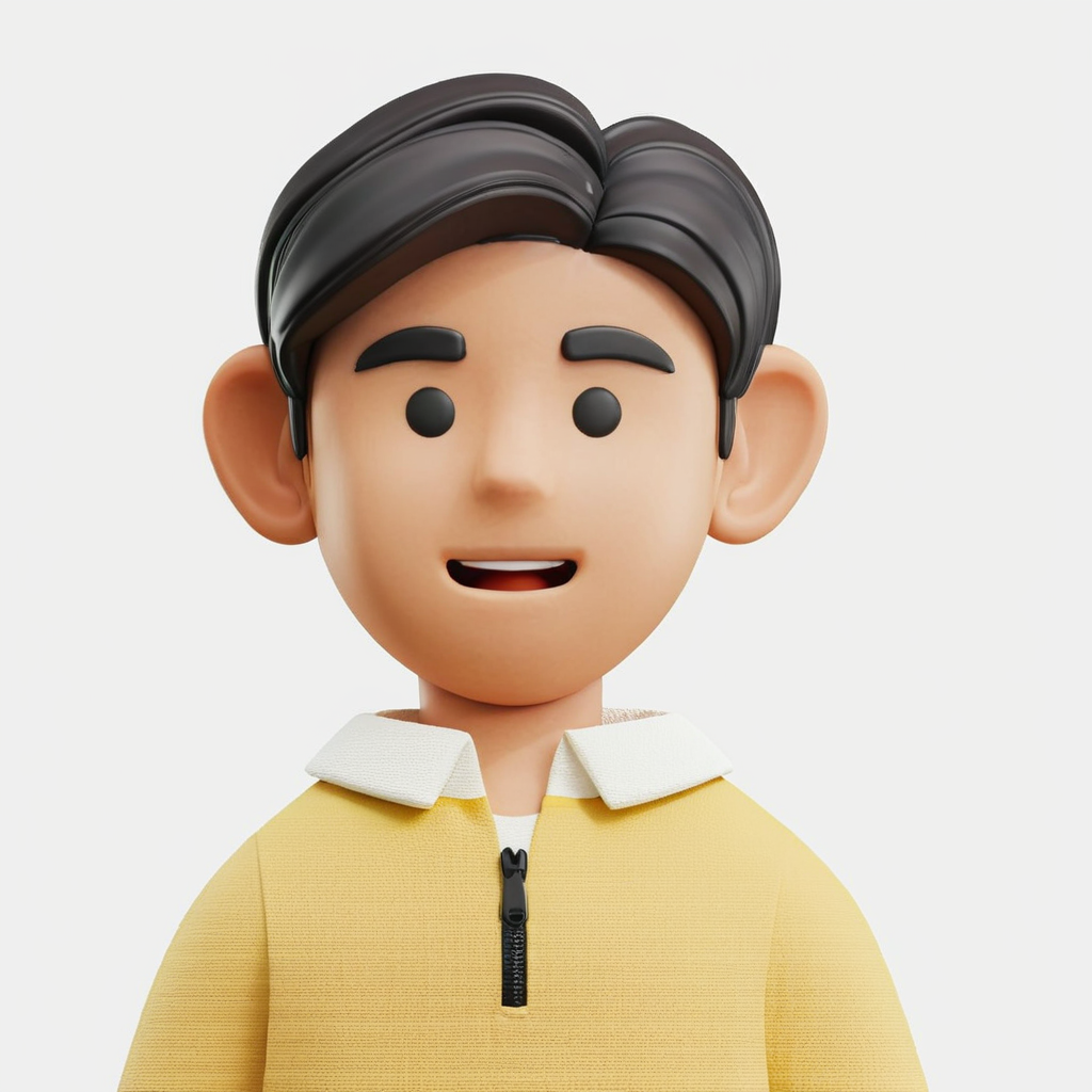 clay style,1boy,solo,black hair,open mouth,simple background,white background,black eyes,looking at viewer,yellow shirt,smile,brown skin,upper body,3d,<lora:clay style:0.6>,