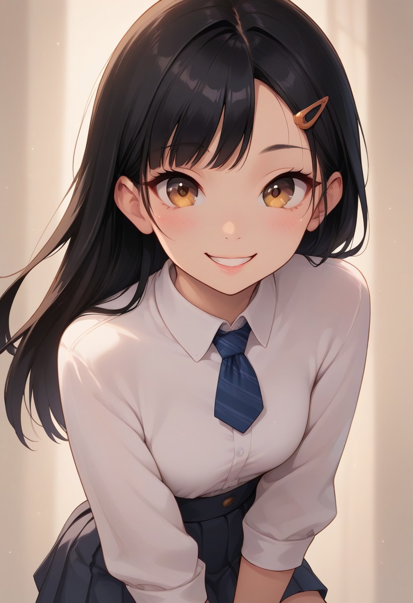 score_9, score_8_up, score_7_up, score_6_up, easynegative, Palichang, smile:1.2, happy, perfect face, detailed face, (saturated, colorful), black hair,