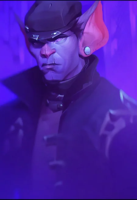 score_9, score_8_up, score_7_up, score_6_up,
sc4r ,Scarfirelights ,Scar /(league of legends arcane/), short hair, shirt, black hair, 1boy, hat, jewelry, jacket, upper body, male focus, earrings, multiple boys, solo focus, 2boys, blurry, realistic, dark, purple theme ,/(league of legends arcane/),