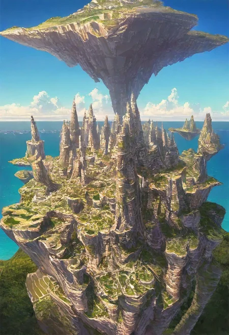 best quality, masterpiece, 8k, ultra detailed, intricate detail, realistic photography, digital painting art style, intricate details, ultra sharp, exquisite detail, vivid colors, exciting background, ultra detailed background,
BREAK,
fluorite mineral, flu0rite, iridiscent,
crystals, towers, cities, forests, ocean,
on floating island,