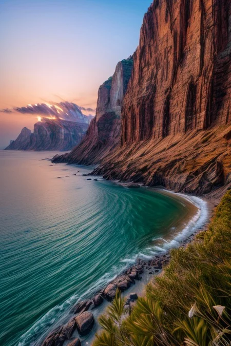 masterpiece, best quality, ultra-detailed, realistic, 8k, pine tree, flowers fields, many kinds of flowers, some of birds flying on the sky on very distant, beaches, rocks, sea waves, afternoon, sunset, beaches, beach sands, rocks, sea waves, a few of clouds, out-of-this-world scenery, lifelike, naturalism, greatest naturalism photo, immaculate detailed realism photography, soft pastel color tone, rich colors, best colors colorful leaves, perfect composition, perfect colors, colorful, clear photo, intrigue nature panorama, delicate nature photo, immaculate micro-details nature elements, (out-of-this-world scenery:1.23), beautiful landscape, beautiful flowers, crystal fantastic, breathtaking beautiful nature, unmatched beauty nature, more nature elements, rich nature elements, beach, (awards winning photography:1.37), trending on artstation, real life photo realistic, intricate detailed richest nature elements, perfect proportion, aesthetic, artistic style, surreal, insanely lifelike, top best naturalism photography, peaceful atmosphere, perfectly intricate detailed, greatest detailed, intricate nature details background, depth of field, no human, detailerlora,