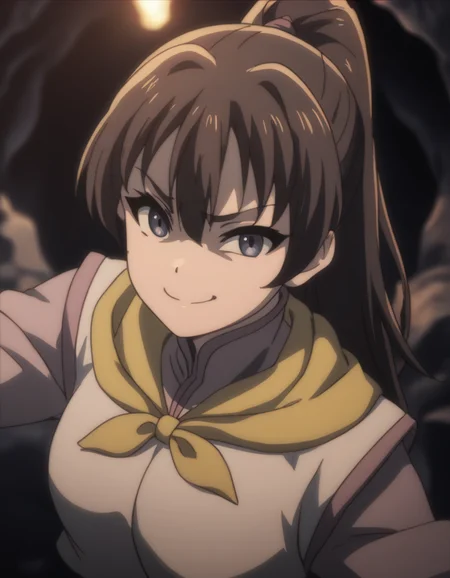 score_9,  score_8_up, score_7_up, <lora:fighter-gs-ponyxl-000015:1> gsfghtr, neckerchief,
1girl, smug, raised eyebrows, cave, dim lighting