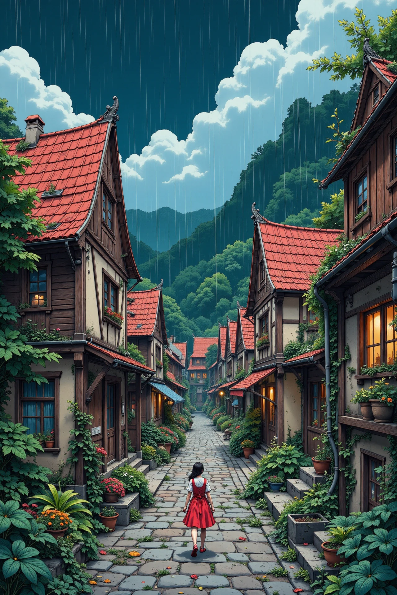 pirate village beautiful  anime landscape, rainy day, woman, very intricate, very detailed, sharp, bright, colorful, <lora:Hand v2:0.5> <lora:Anti-Blur:1><lora:Insane Detail Slider:0.25>  <lora:flux.1_lora_flyway_Epic-detail_v2:0.3> <lora:fluxenhancer:0.25> <lora:ROWER:0.6> <lora:Surreal Anime - 3k steps:0.6>