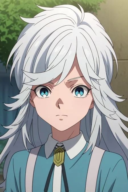 score_9, score_8_up, score_7_up, , rating_safe, intricate details, anime screencap, , , , depth of field, 1boy, solo, male focus, <lora:akira_kemono_jihen_pony:0.94>, akira_kemono_jihen, white hair, blue eyes, long hair, bangs, , long-sleeve shirt,, <lora:sdxl_lightning_8step_lora:1>