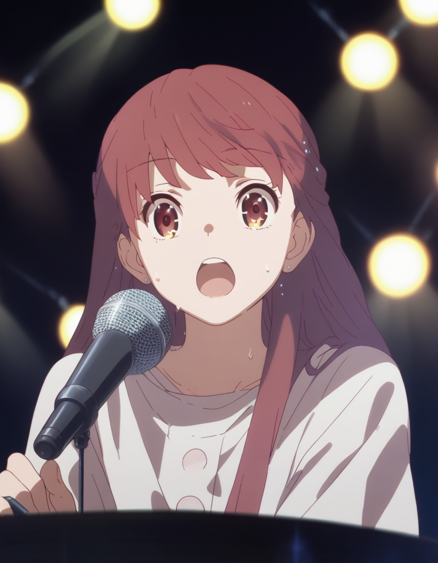 score_9,  score_8_up, score_7_up, source_anime, <lora:rin-ponyxl:0.9> rnshltr, upper body,
1girl, solo, open mouth, microphone, sweat, on stage, stage lights