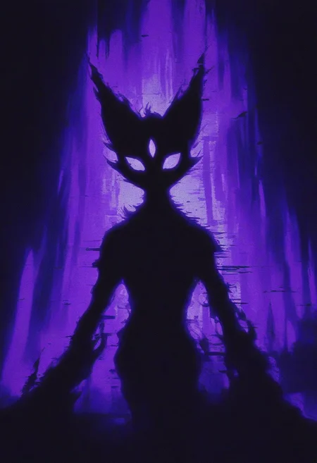 GLTST, Glitch, , purple theme, no humans, dark, pokemon (creature), solo, cat
