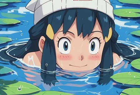 score_9, score_8_up, score_7_up, BREAK, BREAK source_anime,
solo,1girl,face focus,water,anime style,wet hair,blue water,observing,calm expression,curious gaze,silent encounter,
head_out_of_water,head sticking out of water,peeking out of water,face above water,
pokemondawn, pokemon dawn, black hair, blue eyes, long hair,beanie, hat, white headwear,
<lora:head_out_of_water_pony_xl:0.8> <lora:pokemon-dawn-anime-ponyxl-lora-nochekaiser:0.9>