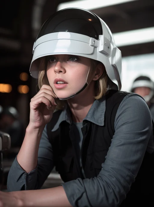 1woman,blond haired woman sitting in rebel trooper uniform <lora:rebeltrooperv01:1>, helmet on,photorealistic, photo, masterpiece, realistic, realism, photorealism, high contrast, photorealistic digital art trending on Artstation 8k HD high definition detailed realistic, detailed, skin texture, hyper detailed, realistic skin texture, armature, best quality, ultra high res, (photorealistic:1.4),, high resolution, detailed, raw photo, sharp re, by lee jeffries nikon d850 film stock photograph 4 kodak portra 400 camera f1.6 lens rich colors hyper realistic lifelike texture dramatic lighting unrealengine trending on artstation cinestill 800,