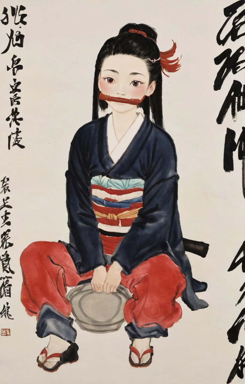 <lora:baishi_xl_0_-000004:1>,baishi,<lora:Nezuko_XL_0_-000005:1>,nezuko,1girl,